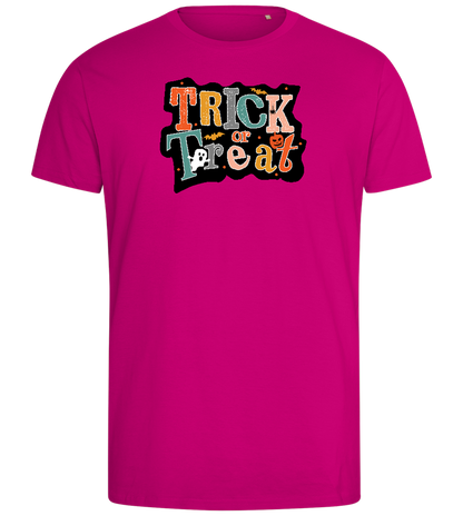 Spooky Trick or Treat Design - Comfort men's fitted t-shirt_FUCHSIA_front