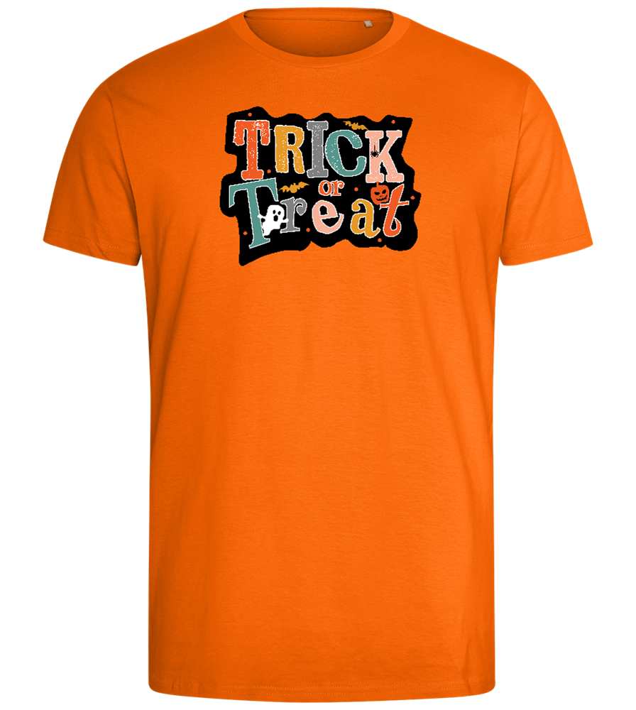 Spooky Trick or Treat Design - Comfort men's fitted t-shirt_ORANGE_front