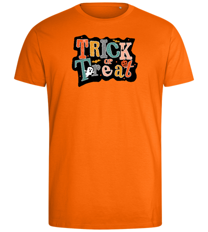 Spooky Trick or Treat Design - Comfort men's fitted t-shirt_ORANGE_front