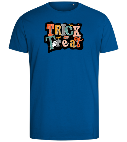 Spooky Trick or Treat Design - Comfort men's fitted t-shirt_ROYAL_front