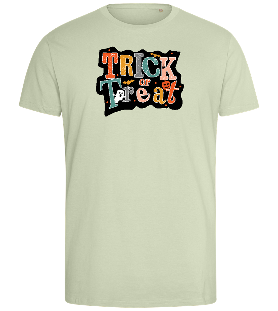 Spooky Trick or Treat Design - Comfort men's fitted t-shirt_SILESTONE_front