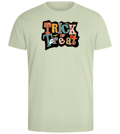 Spooky Trick or Treat Design - Comfort men's fitted t-shirt_SILESTONE_front