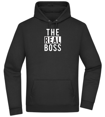 The Real Boss Design - Premium Essential Unisex Hoodie_BLACK_front