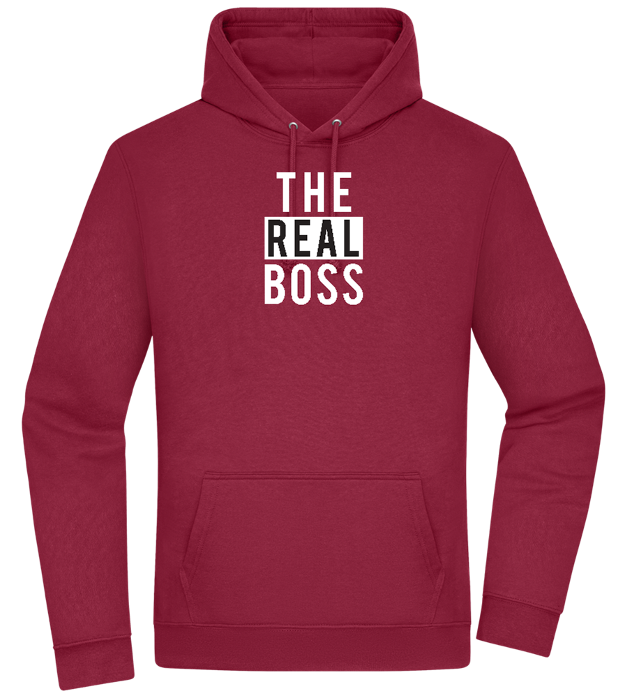 The Real Boss Design - Premium Essential Unisex Hoodie_BORDEAUX_front