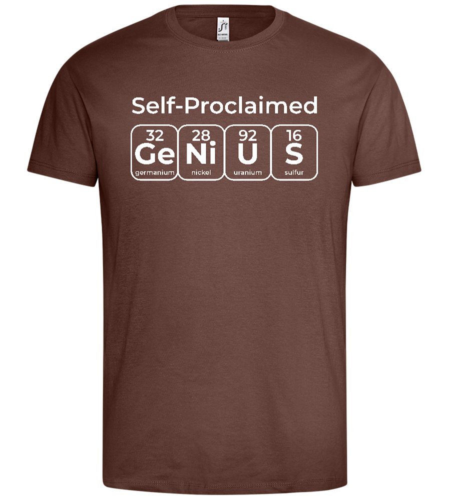 Periodic Table Genius Design - Premium men's t-shirt_CHOCOLATE_front