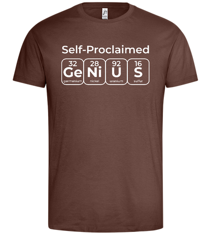 Periodic Table Genius Design - Premium men's t-shirt_CHOCOLATE_front