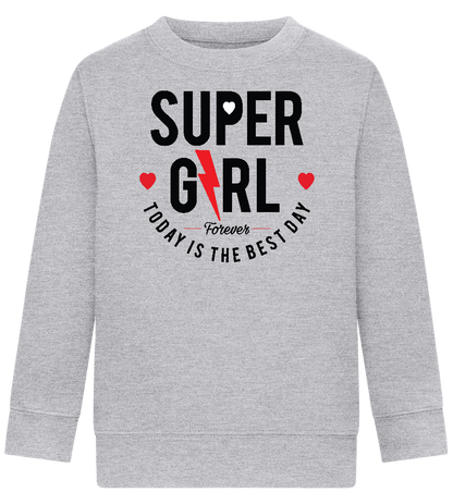Super Girl Forever Design - Comfort Kids Sweater_ORION GREY II_front