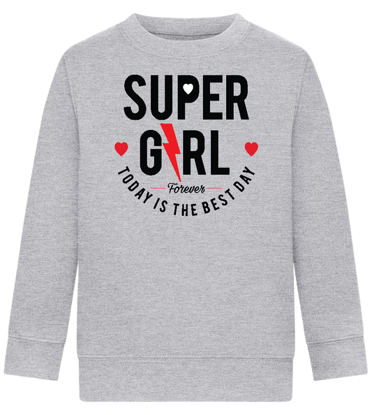 Super Girl Forever Design - Comfort Kids Sweater_ORION GREY II_front