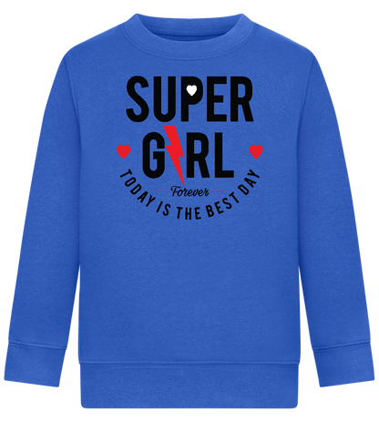 Super Girl Forever Design - Comfort Kids Sweater_ROYAL_front