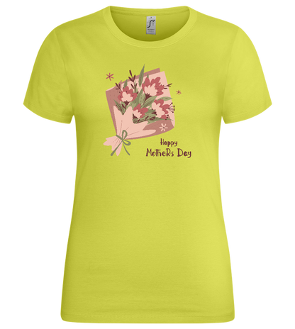 Happy Mother's Day Flower Bouquet Design - Premium women's t-shirt_GREEN APPLE_front