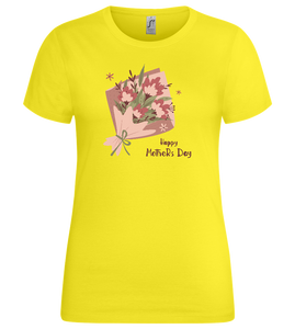 Happy Mother's Day Flower Bouquet Design - Premium women's t-shirt