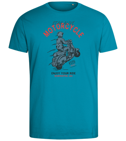 Stay Alive Motorcycle Design - Comfort men's fitted t-shirt_TURQUOISE_front