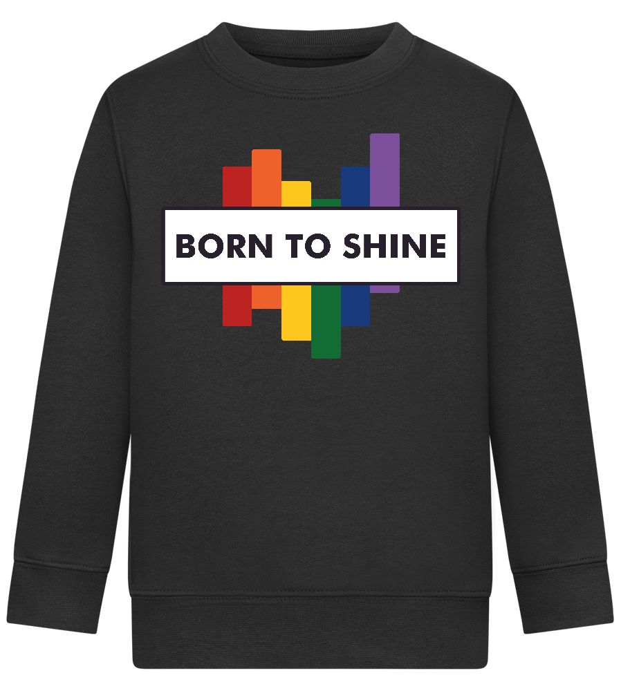 Born To Shine Rainbow Design - Comfort Kids Sweater_BLACK_front