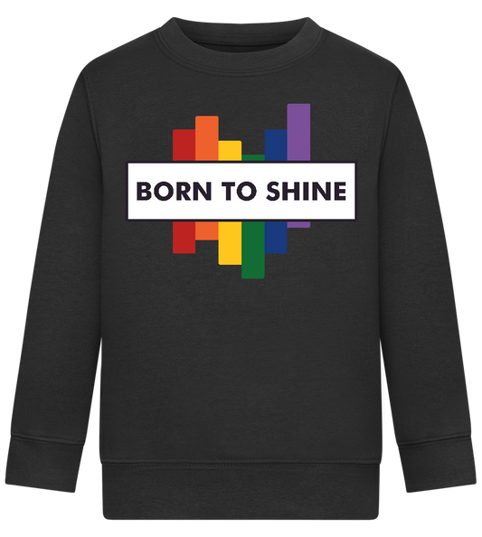 Born To Shine Rainbow Design - Comfort Kids Sweater_BLACK_front