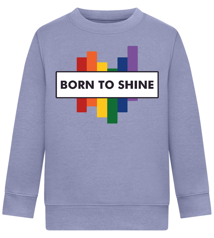 Born To Shine Rainbow Design - Comfort Kids Sweater_BLUE_front