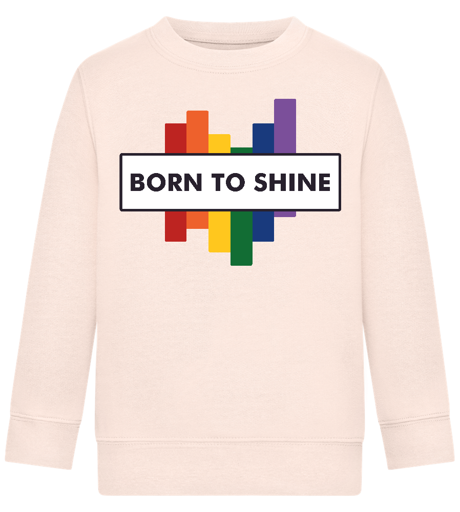 Born To Shine Rainbow Design - Comfort Kids Sweater_LIGHT PEACH ROSE_front