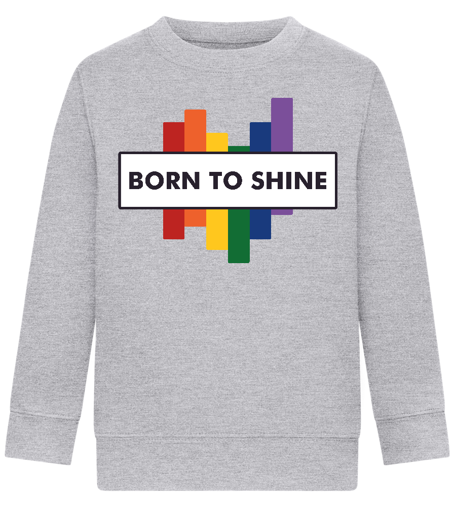 Born To Shine Rainbow Design - Comfort Kids Sweater_ORION GREY II_front