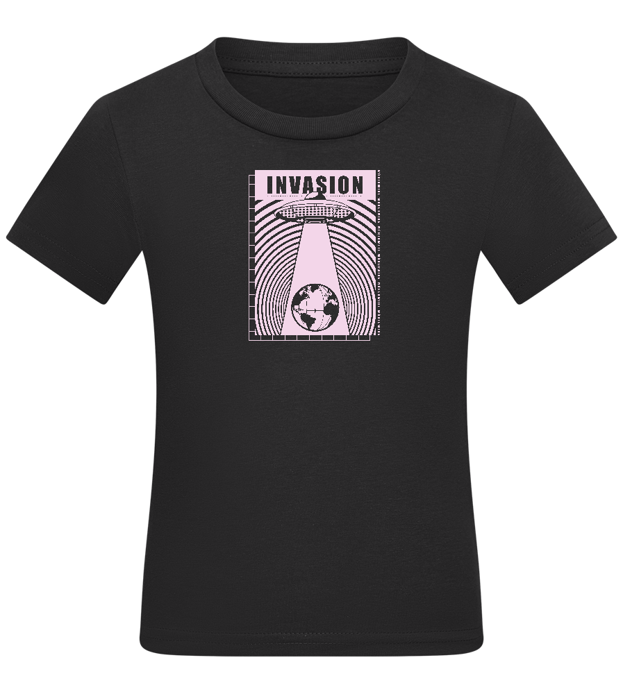 Invade Earth Design - Comfort kids fitted t-shirt_DEEP BLACK_front