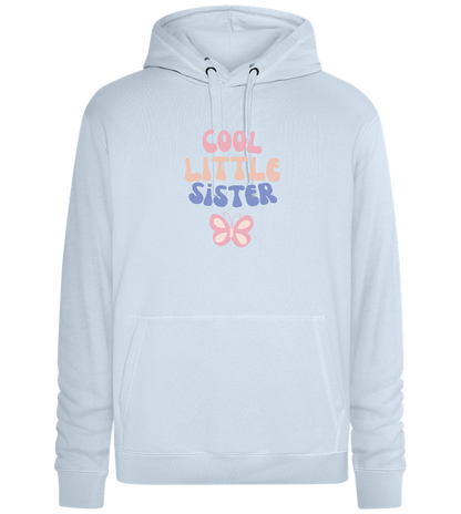 Cool Little Sister Butterfly Design - Premium unisex hoodie_CREAMY BLUE_front