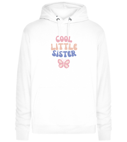 Cool Little Sister Butterfly Design - Premium unisex hoodie_WHITE_front