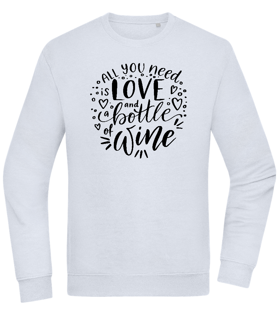 Love And Wine Design - Comfort Essential Unisex Sweater_CREAMY BLUE_front