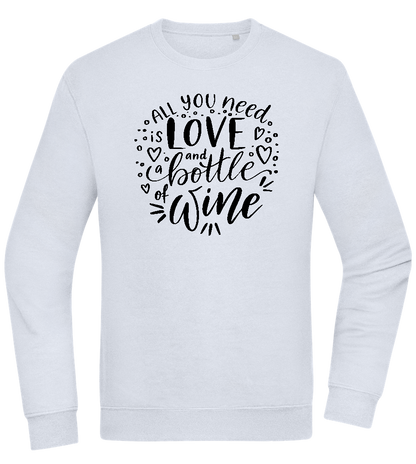 Love And Wine Design - Comfort Essential Unisex Sweater_CREAMY BLUE_front