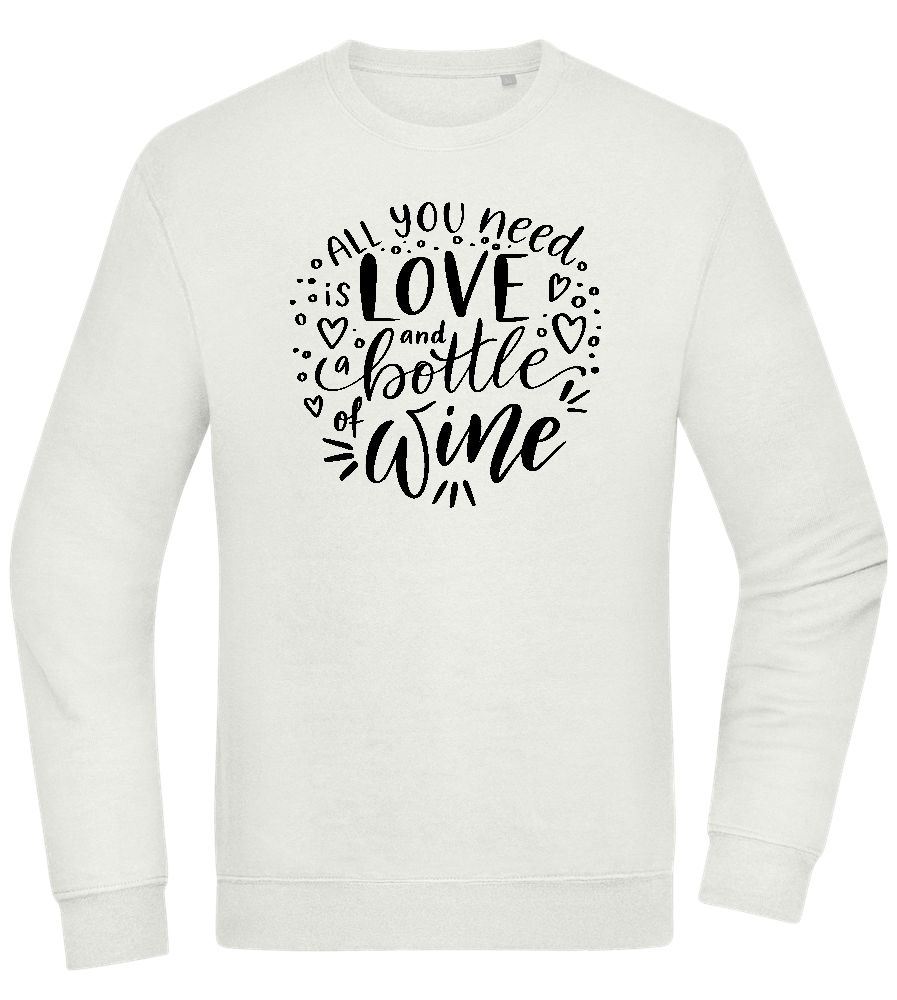 Love And Wine Design - Comfort Essential Unisex Sweater_CREAMY GREEN_front