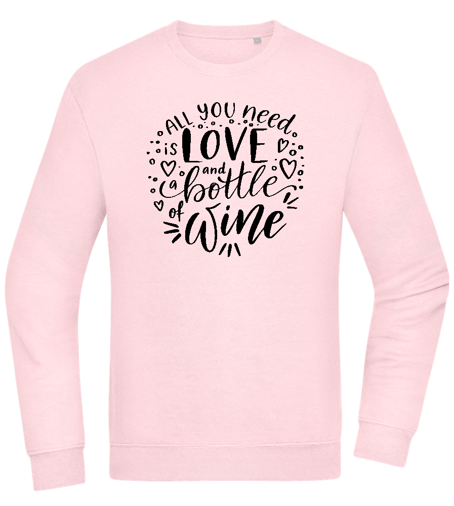 Love And Wine Design - Comfort Essential Unisex Sweater_LIGHT PEACH ROSE_front