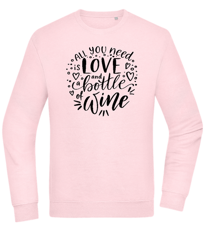 Love And Wine Design - Comfort Essential Unisex Sweater_LIGHT PEACH ROSE_front