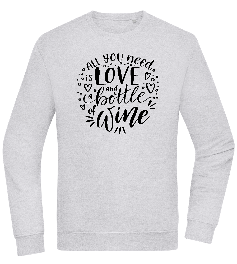 Love And Wine Design - Comfort Essential Unisex Sweater_ORION GREY II_front