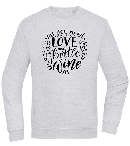 Love And Wine Design - Comfort Essential Unisex Sweater_ORION GREY II_front