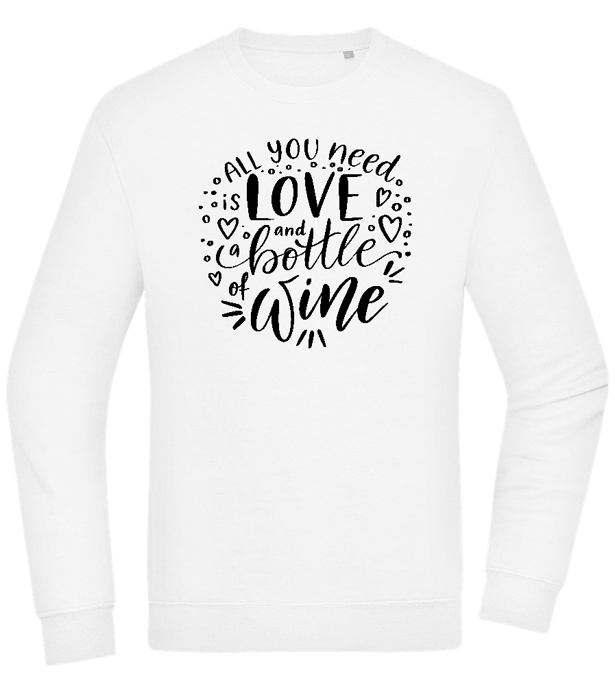 Love And Wine Design - Comfort Essential Unisex Sweater_WHITE_front