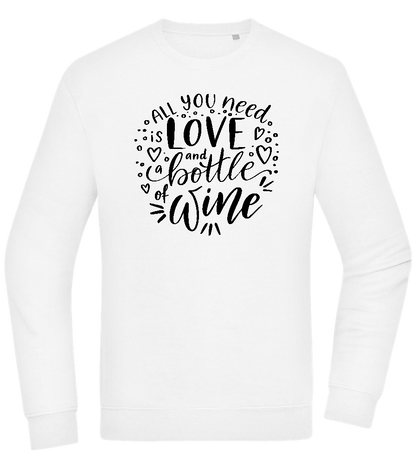 Love And Wine Design - Comfort Essential Unisex Sweater_WHITE_front