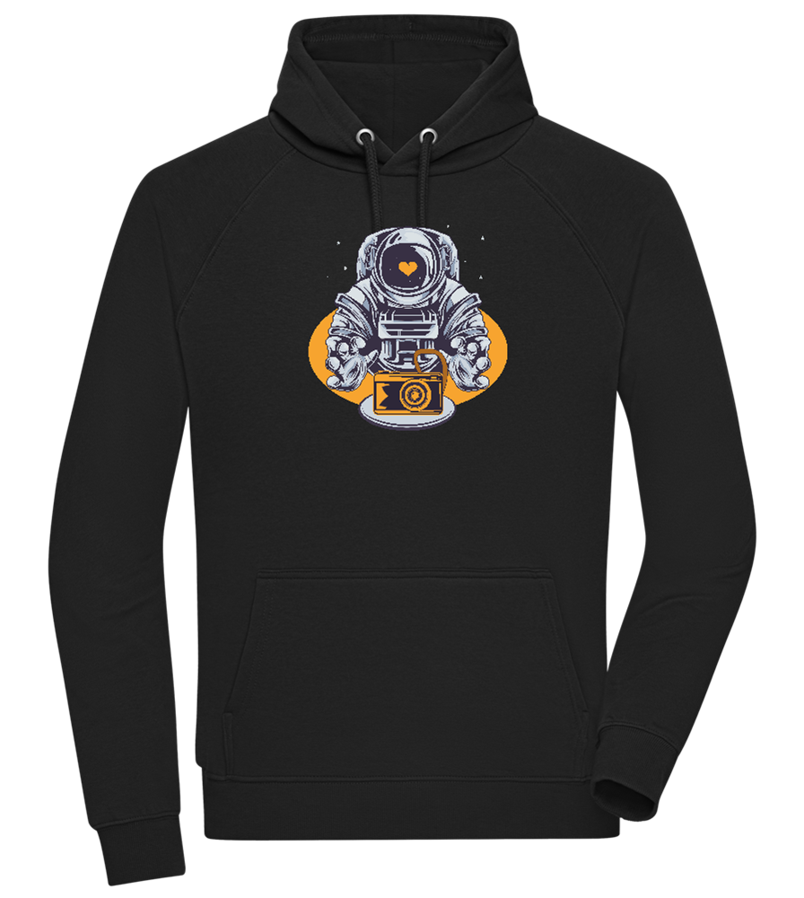 Spaceman Camera Design - Comfort unisex hoodie_BLACK_front