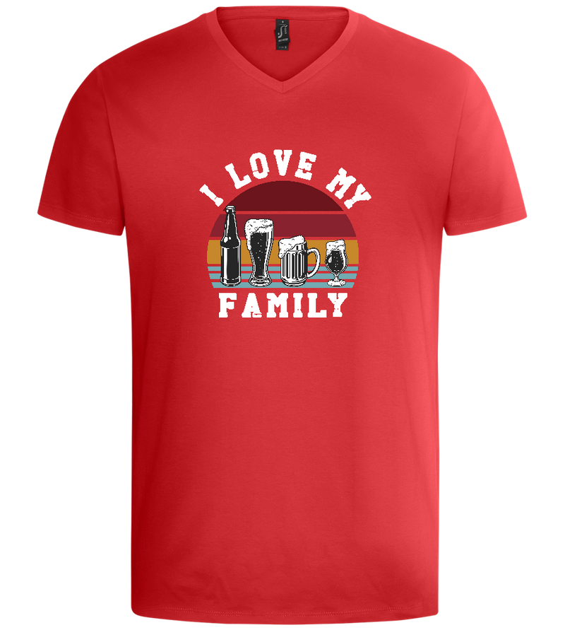 I Love My Beer Family Design - Basic men's v-neck t-shirt_RED_front