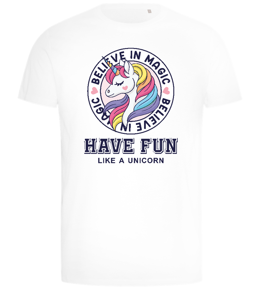 Believe in Magic Unicorn Design - Comfort men's t-shirt_WHITE_front