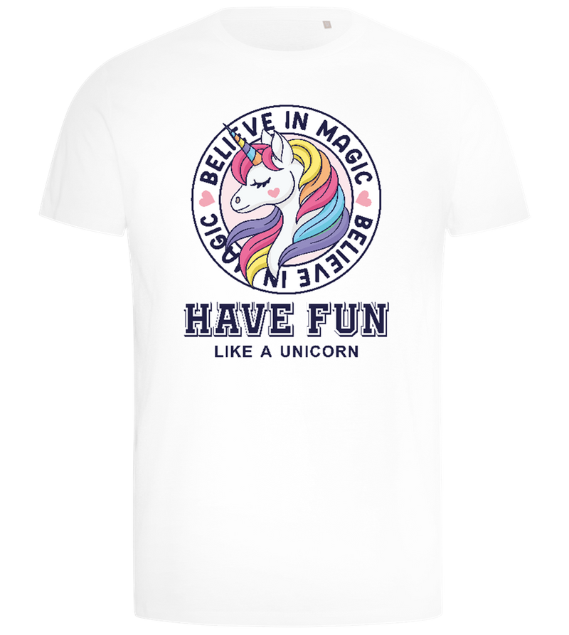 Believe in Magic Unicorn Design - Comfort men's t-shirt_WHITE_front