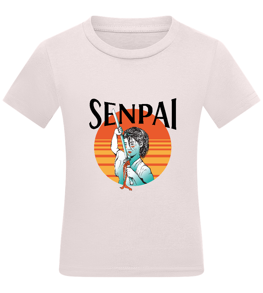 Senpai Sunset Design - Comfort kids fitted t-shirt_LIGHT PINK_front