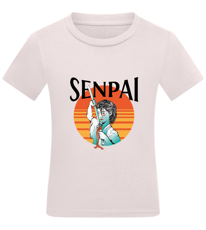 Senpai Sunset Design - Comfort kids fitted t-shirt_LIGHT PINK_front
