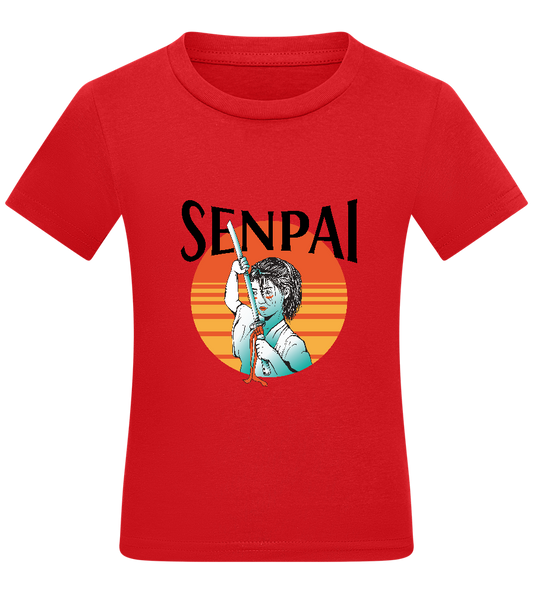 Senpai Sunset Design - Comfort kids fitted t-shirt_RED_front