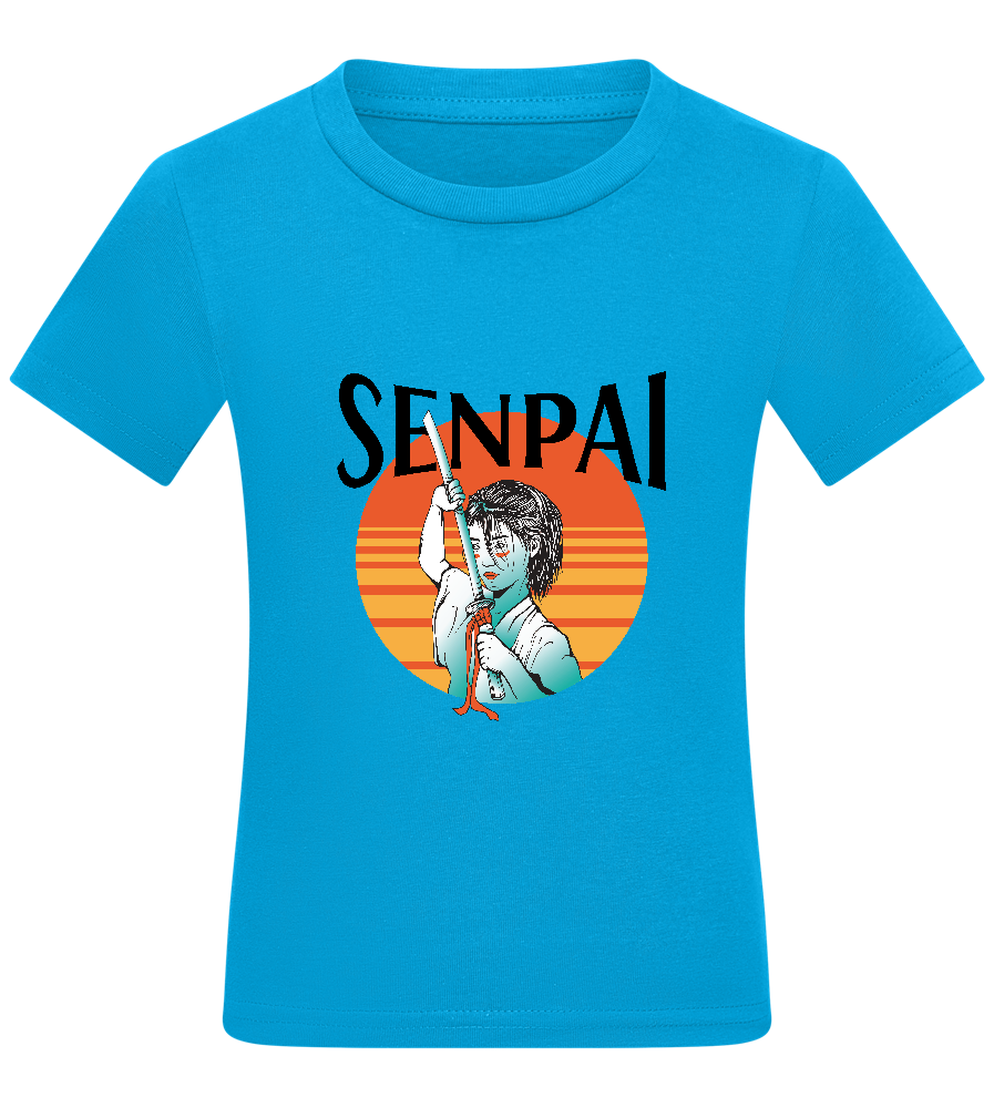 Senpai Sunset Design - Comfort kids fitted t-shirt_TURQUOISE_front