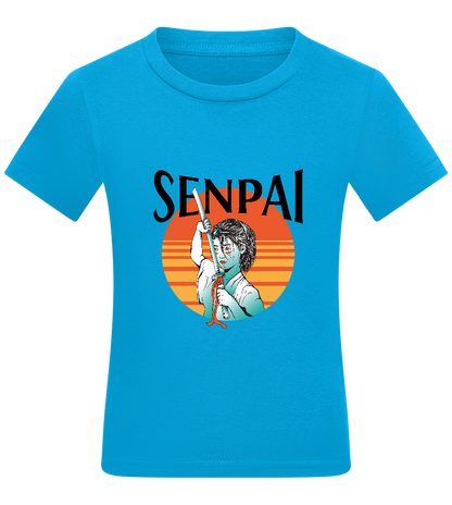 Senpai Sunset Design - Comfort kids fitted t-shirt_TURQUOISE_front