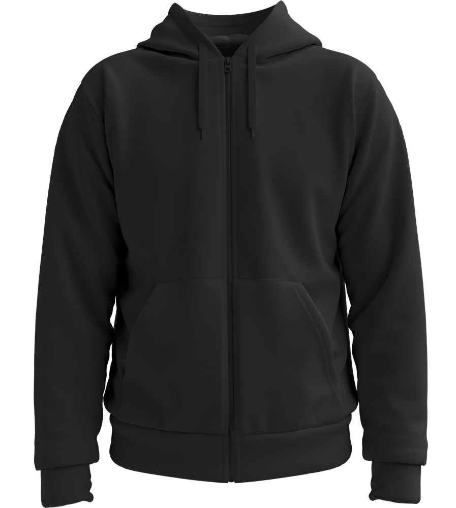 Premium unisex full-zip hoodie_BLACK_front
