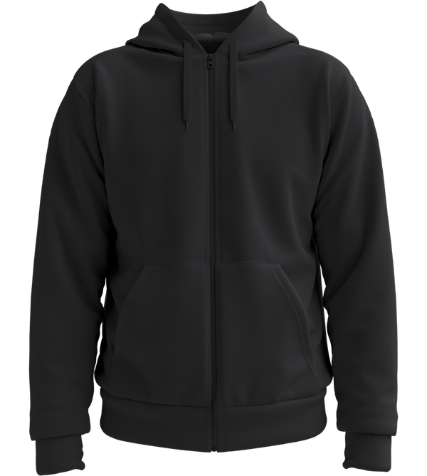 Premium unisex full-zip hoodie_BLACK_front