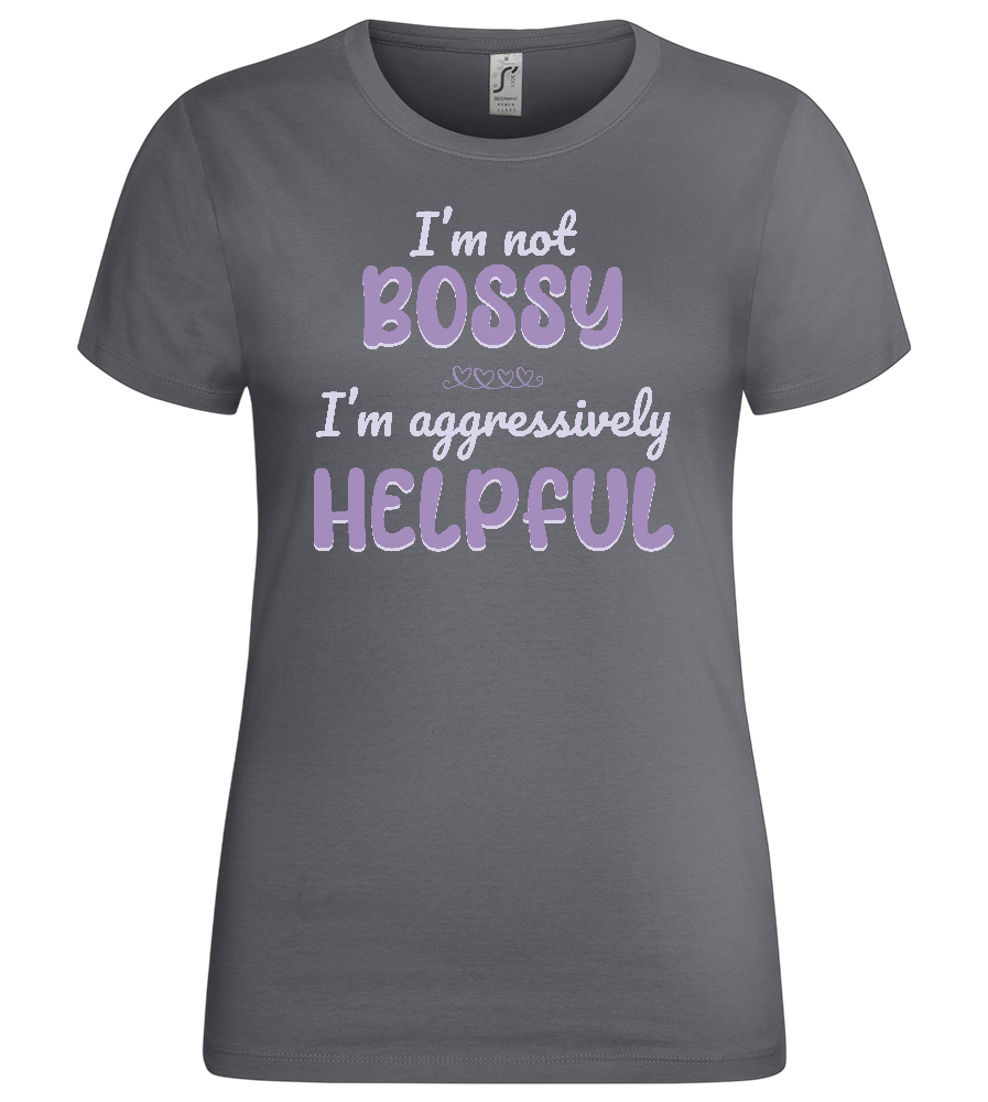 I'm Aggressively Helpful Design - Premium women's t-shirt_MOUSE GREY_front