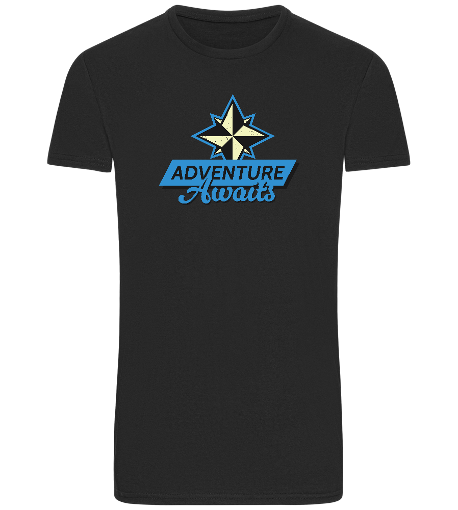Adventure Awaits Design - Basic Unisex T-Shirt_DEEP BLACK_front