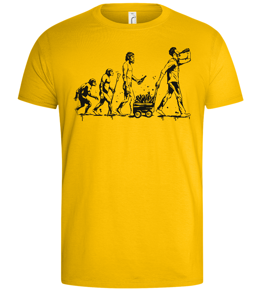Man with Beer Evolution Design - Basic men's t-shirt_YELLOW_front