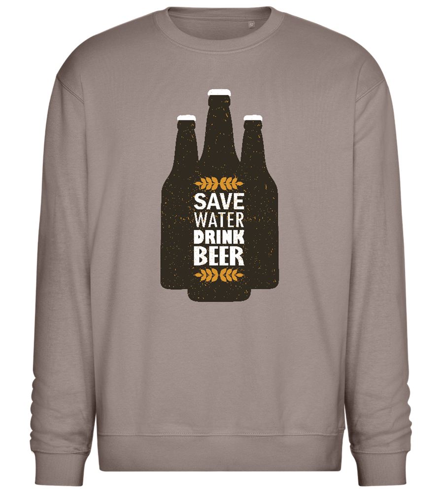 Hydrate with Beer Design - Comfort Essential Unisex Sweater_CHARCOAL CHIN_front