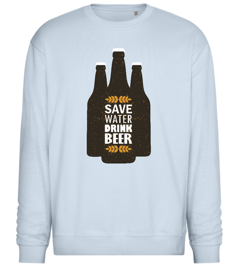 Hydrate with Beer Design - Comfort Essential Unisex Sweater_CREAMY BLUE_front