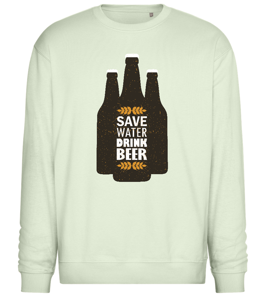 Hydrate with Beer Design - Comfort Essential Unisex Sweater_CREAMY GREEN_front